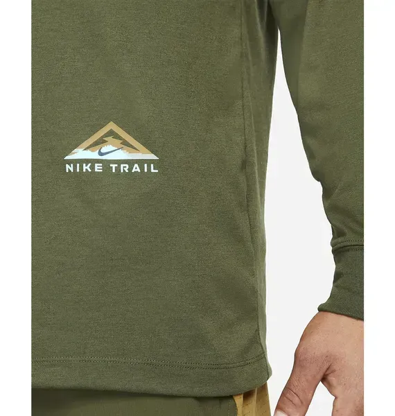 Чоловічий лонгслів Nike Long-Sleeve Trail Running Olive | DD4479-326 фото