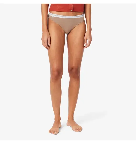 Жіночі труси Lacoste Stretch Cotton String Beige/Brown | 8F1341I87 фото